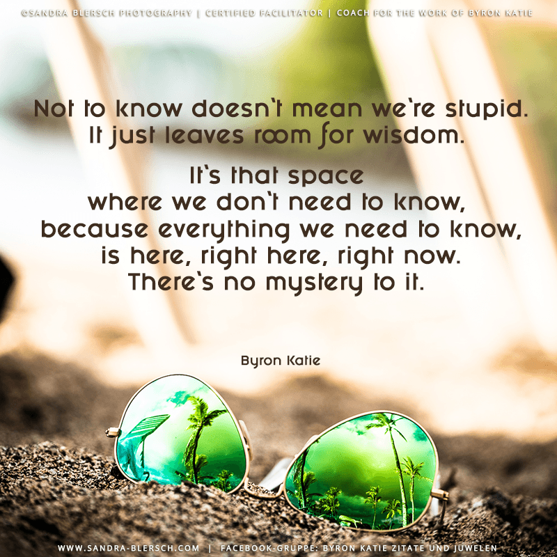Not To Know Doesn T Mean We Re Stupid It Just Leaves Room For Wisdom The Work