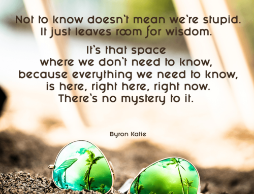 Not to know doesn‘t mean we‘re stupid. It just leaves room for wisdom